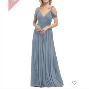 Dusty Blue Azazie CALLA dress - Size 4